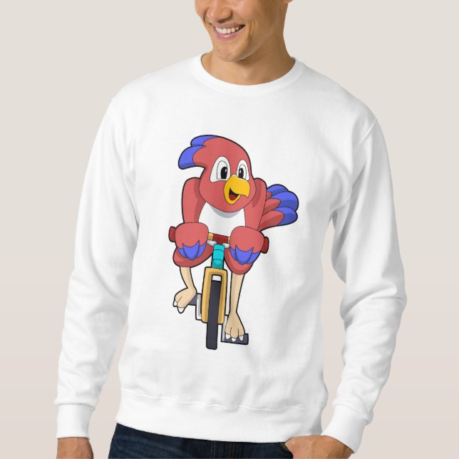 Vogel mit Fahrrad Sweatshirt (Vorderseite)