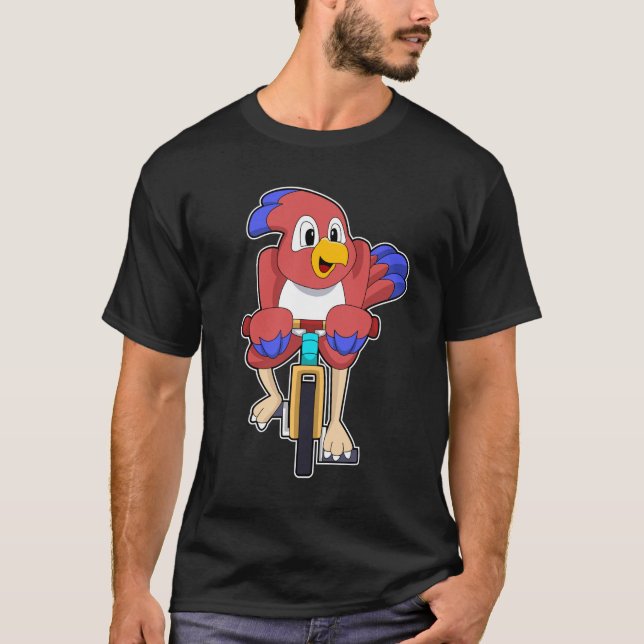 Vogel mit Fahrrad T-Shirt (Vorderseite)