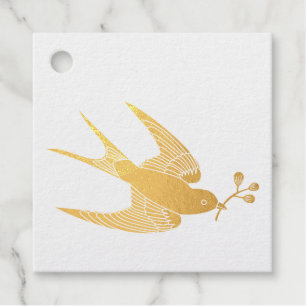 Vogel mit Geschenk-Anhänger aus Folie Geschenkanhänger