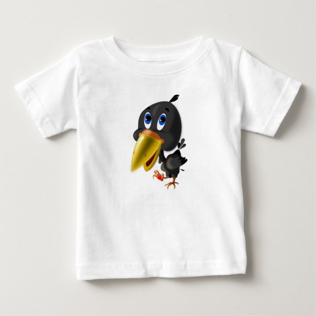 Vogel mit Herzgeschenk Funny Baby T - Shirt (Vorderseite)