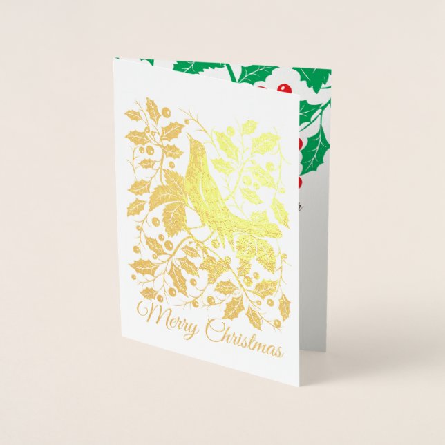Vogel mit Holy & Berries Foil Folienkarte (Vorderseite)