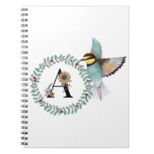 Vogel mit Kranz mit Buchstabe "A"