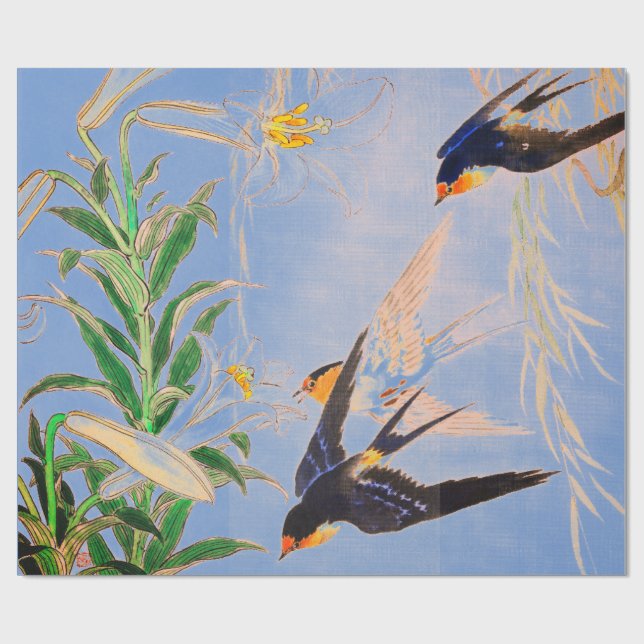 VÖGEL MIT LEIDER WRAPPENpapier Geschenkpapier (Flach)