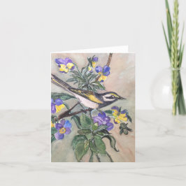 Vogel mit Notecard für Stiefmütterchen Karte