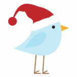 Vogel mit Weihnachtsmannmütze-Weihnachtsverzierung Fotoskulptur Ornament<br><div class="desc">Kunst durch Kakao-Studio</div>