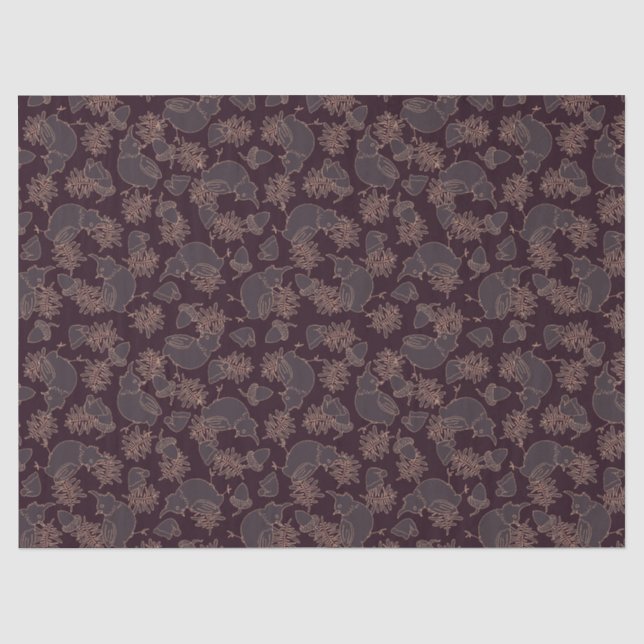 Vogel-Motiv auf dunkel und elegant Seidenpapier (Vorderseite)