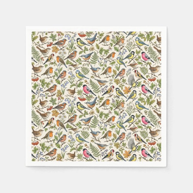 Vögel Muster Serviette (Vorderseite)