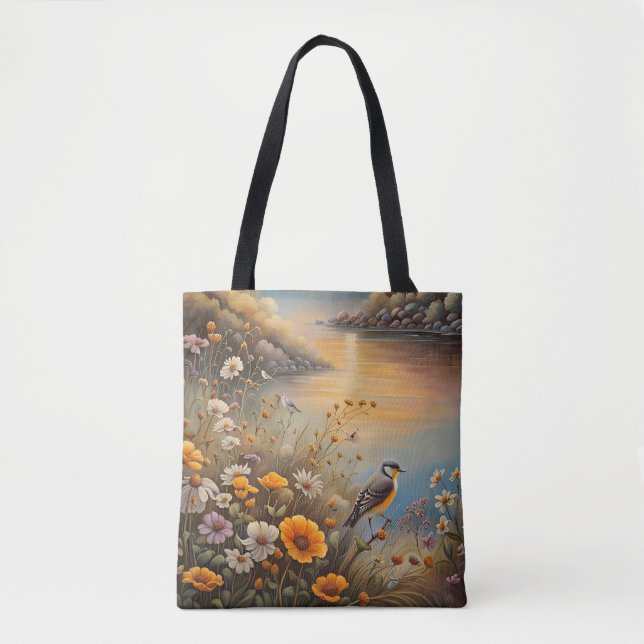 Vogel Nature, Fantasy Illustration, AI, Tasche (Vorderseite)