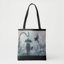 Vogel Nature Mysterious Turquoise Tote Bag