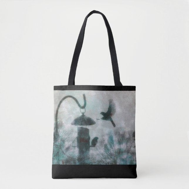 Vogel Nature Mysterious Turquoise Tote Bag Tasche (Vorderseite)