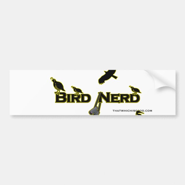 Vogel-Nerd-Silhouette Autoaufkleber (Vorne)