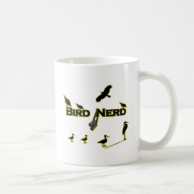 Vogel-Nerd-Silhouette Kaffeetasse (Rechts)
