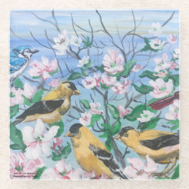 Vögel Neue Kollektion Originelle handgemalte Kunst Glasuntersetzer