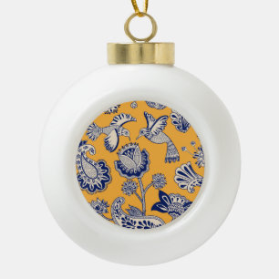 Vögel Paisley Blume Vintages Muster Keramik Kugel-Ornament