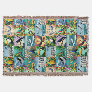 Vögel Patchwork-Muster  Decke