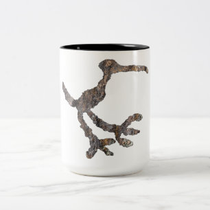 Vogel-Petroglyphe Zweifarbige Tasse