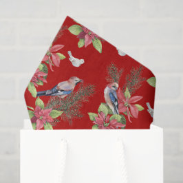 Vögel, Poinsettien, Farbe für den Spruce Seidenpapier