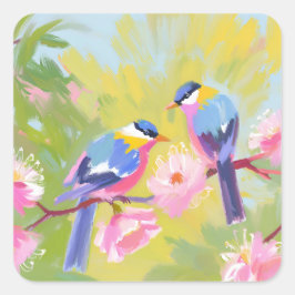 Vögel Quadratischer Aufkleber