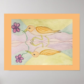 Vögel reflektieren poster