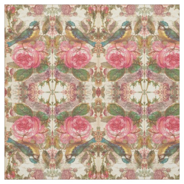 Vogel Rose Stoff (Muster)
