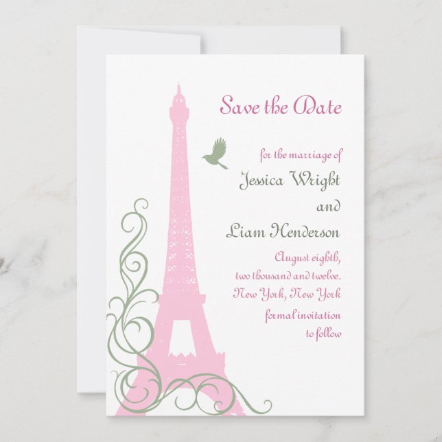 Vögel Save the Date lieben (Vorderseite)