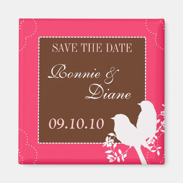 Vögel Save the Date lieben Magnet (Vorne)