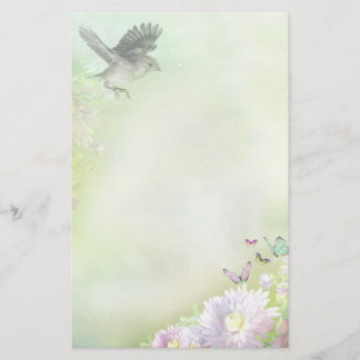 Vögel, Schmetterlinge, Blume Briefpapier