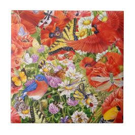 Vogel-, Schmetterlings-und Bienen-Keramik-Fliese Fliese