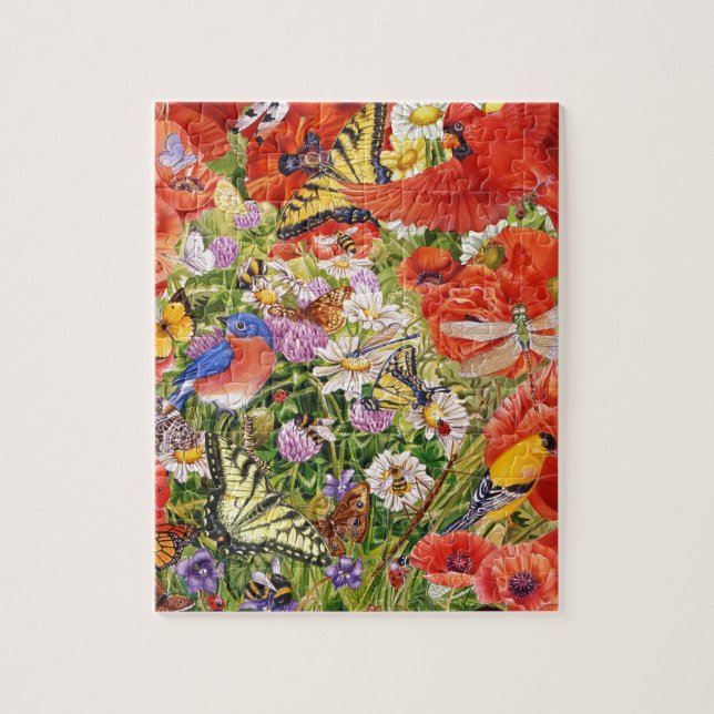 Vogel-, Schmetterlings-und Bienen-Puzzlespiel (Vertikal)
