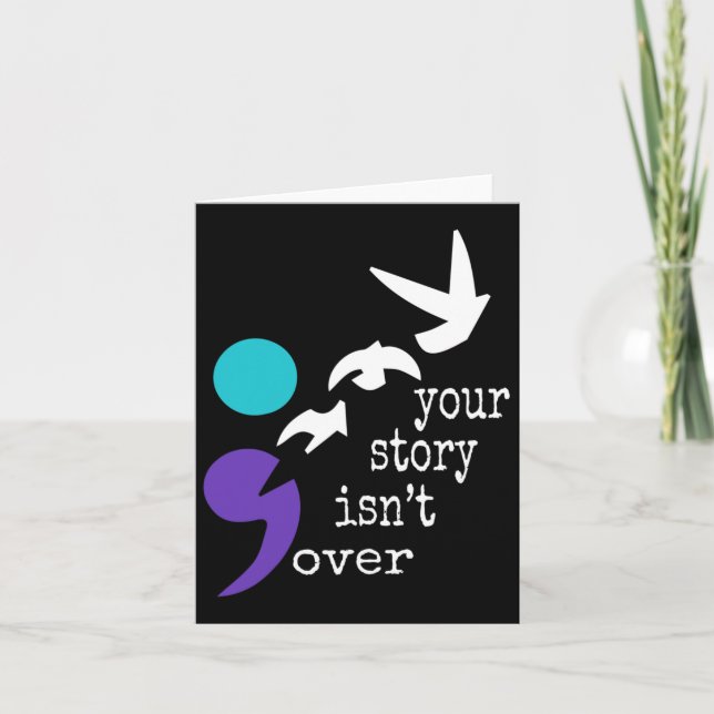 Vögel Semicolon Geschenk Suizidprävention Bewussts Karte (Vorderseite)