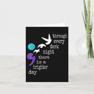 Vögel Semicolon Geschenk Suizidprävention Bewussts Karte