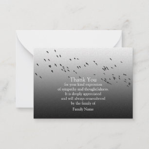 Vogel-Silhouette nach Beerdigung Danke-Karte Mitteilungskarte