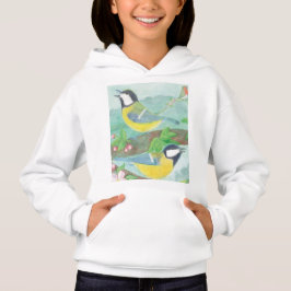 Vögel singen auf einem blühenden Baumzweig Hoodie
