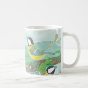 Vögel singen auf einem blühenden Baumzweig Kaffeetasse