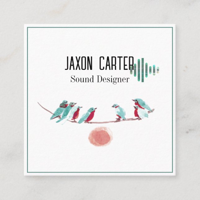 Vogel-Singplatte Quadratische Visitenkarte (Vorderseite)