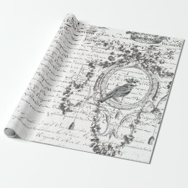 Vogel-Skript Decoupage Plakat Geschenkpapier