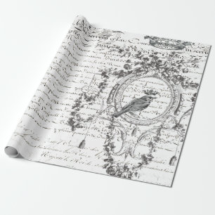 Vogel-Skript Decoupage Plakat Geschenkpapier