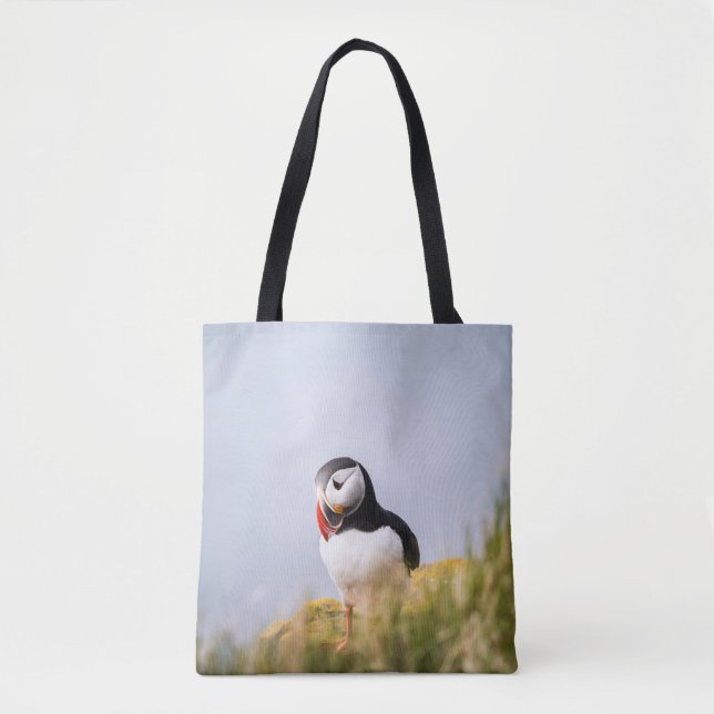 VOGEL STEHT AUF GRAS TASCHE (Vorderseite)