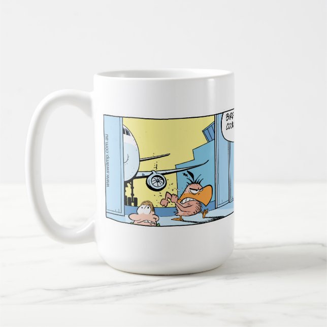 Vogel-Streik-Luftfahrt-Cartoon-Kaffee-Tasse Kaffeetasse (Links)