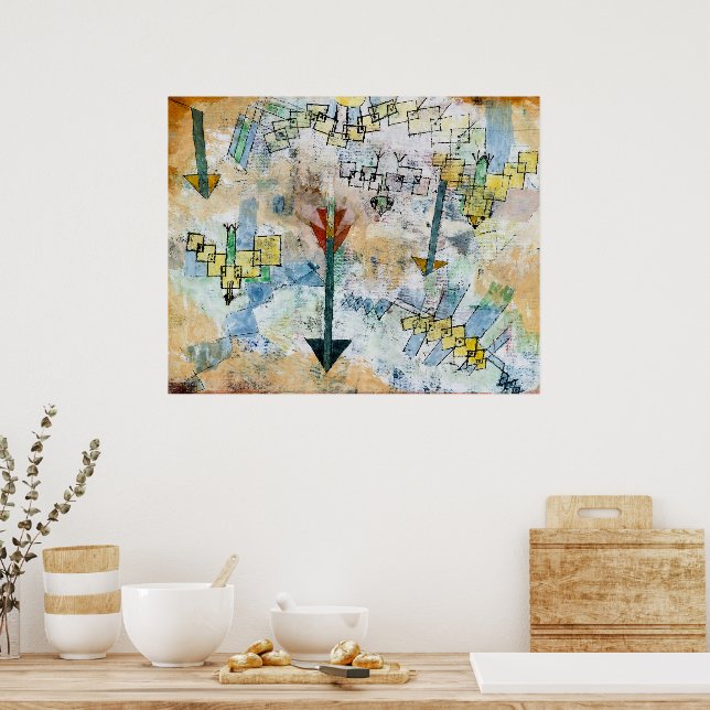Vögel stürzen herab und Pfeile Poster (Küche)