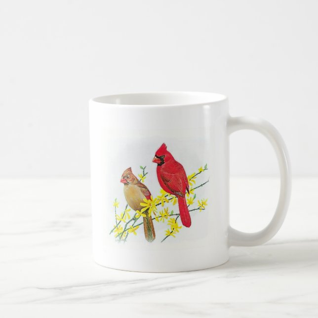 Vogel-Tasse - Kardinäle Kaffeetasse (Rechts)