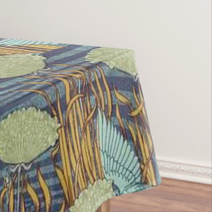 Vögel über dem Teich Vintage Jugendstil Tischdecke