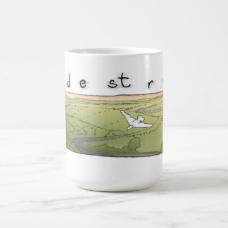 Vogel über Landschaft Kaffeetasse