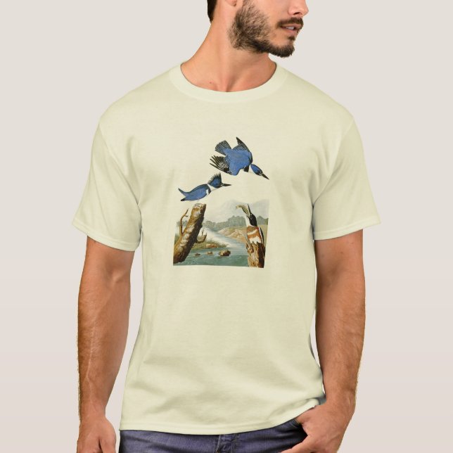 Vögel umgeschnallter Eisvogel-Johns Audubon von T-Shirt (Vorderseite)