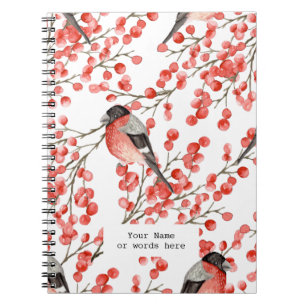 Vögel und Beeren Notizbuch Journal Notizblock