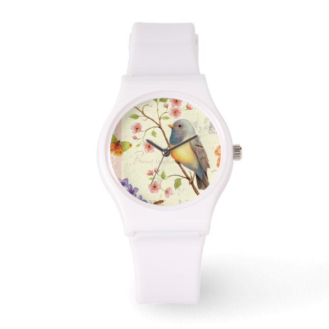 Vögel und Bienen Armbanduhr (Vorderseite)