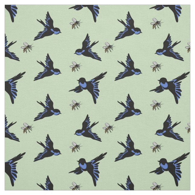 Vögel und Bienen Stoff (Muster)