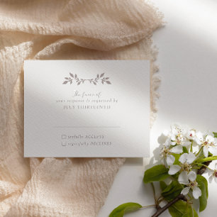 Vögel und Blätter, romantische ecru Response Card RSVP Karte