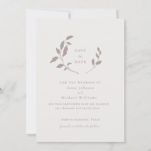 Vögel und Blätter, rosa beige Save the Date Einladung