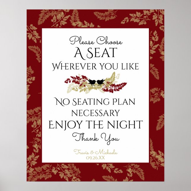 Vögel und Blattgold Poster (Vorne)